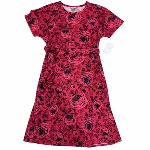 Lularoe Marly Dress Pink Roses Size XL